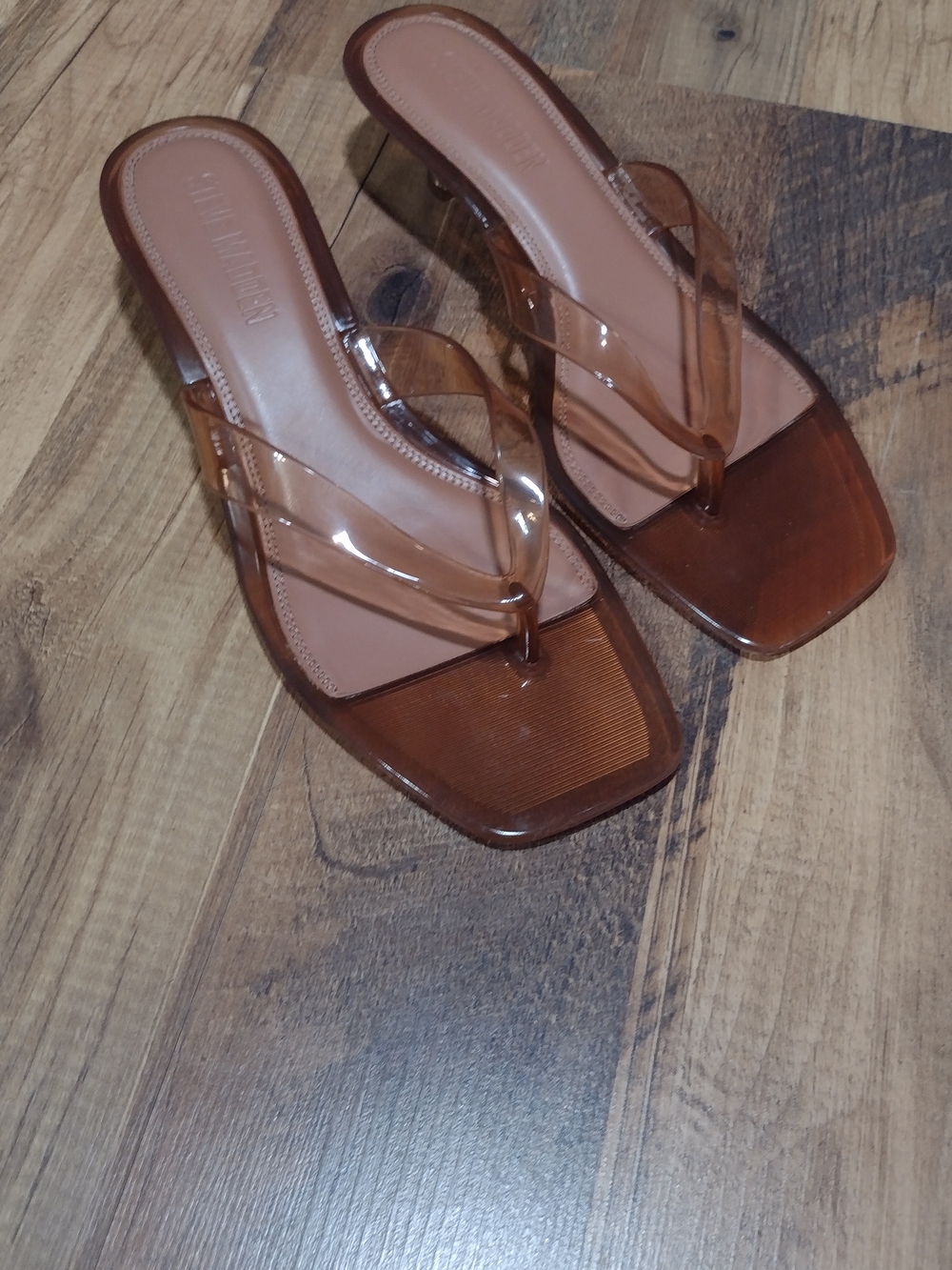 Steve Madden Brown Transparent Sandals Size 8 NWOT